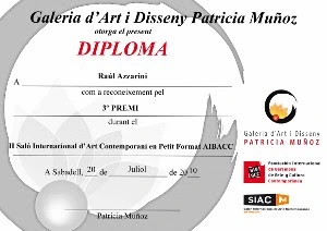 Diploma del tercer premio concedido a Raúl Azzarini